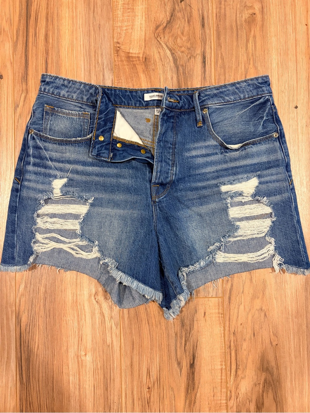Distressed Blue Denim Women's Shorts